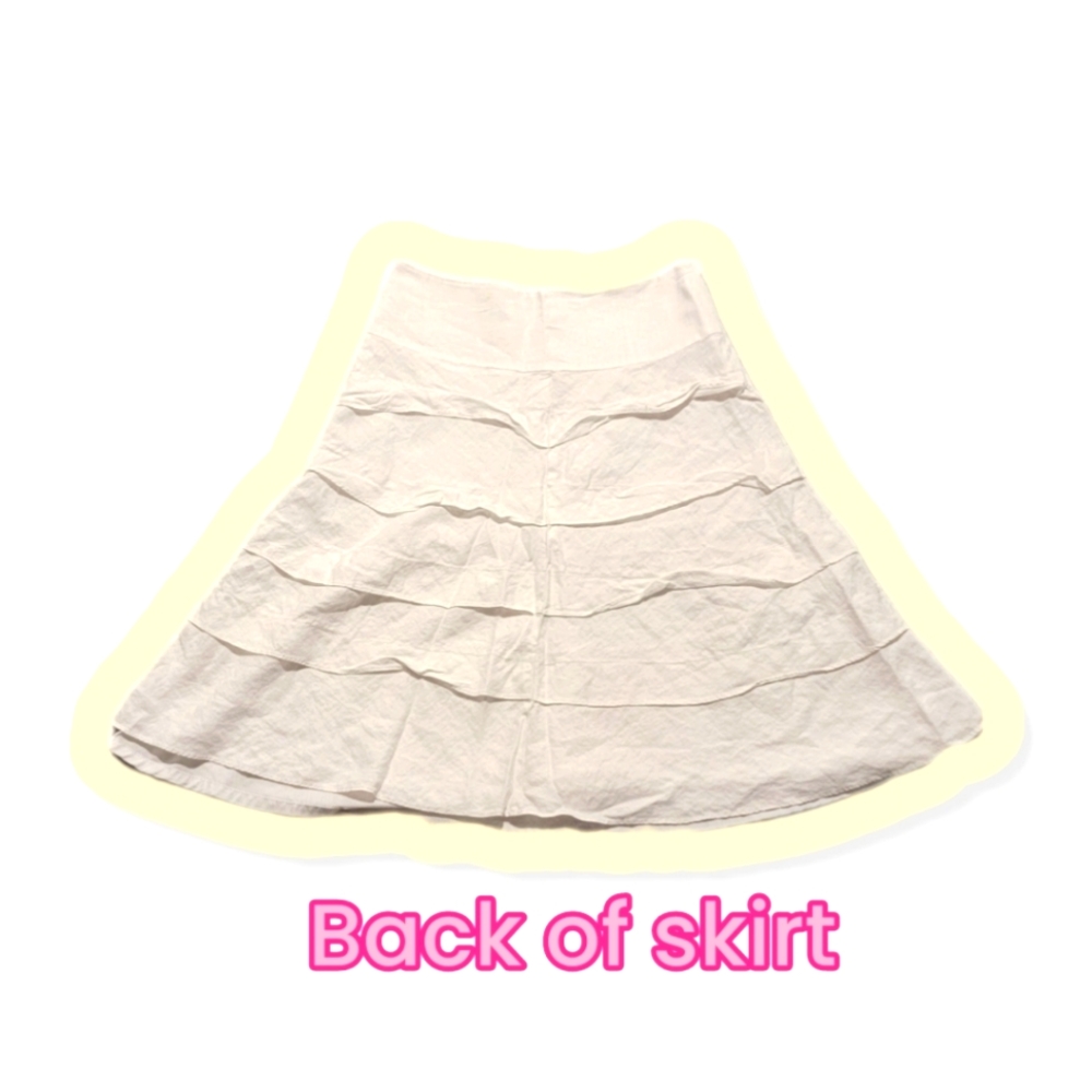 Talbots white linen layered fully lined Skirt size 6 - Picture 8 of 10